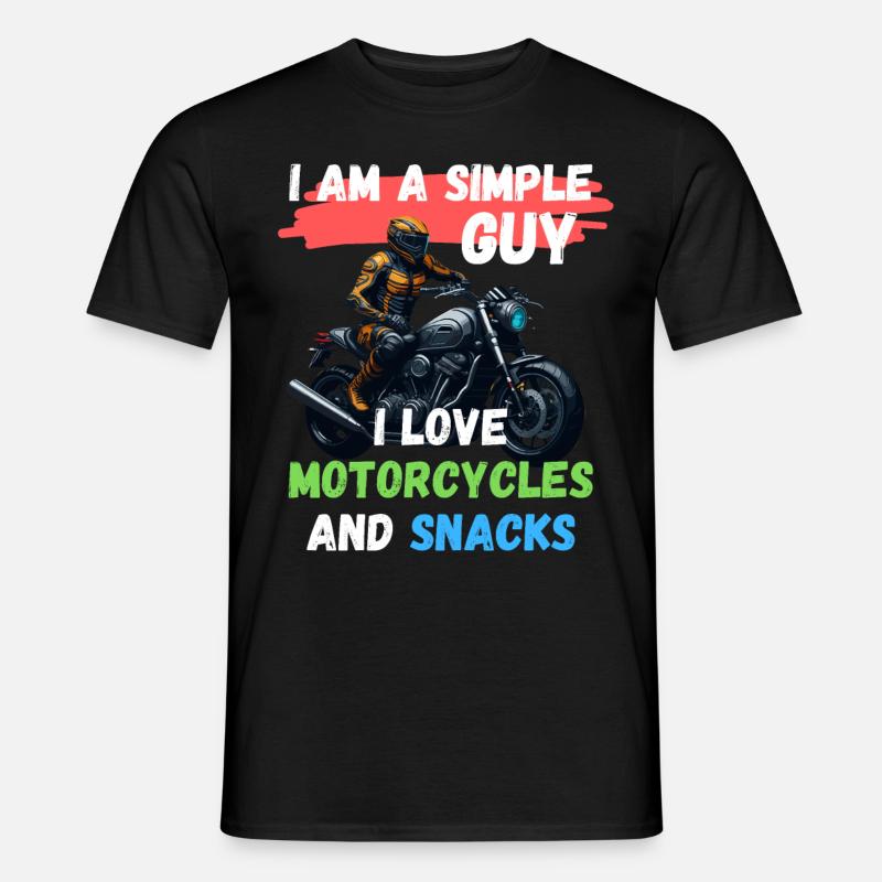 Ich bin ein einfacher Mann - ich liebe Motorräder - Männer T-Shirt - Schwarz