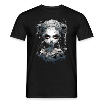 Gothic Girl Halloween Fantasy Dark - Men's T-Shirt - black - Front - AI Model Male 178 light (178cm)