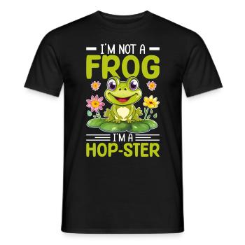 I'm not a Frog i'm a Hop-ster -Frosch Tshirt - Männer T-Shirt - Schwarz - Vorne - AI Model Male 178 light (178cm)