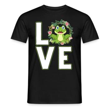 Frosch mit Frosch Liebe und lustige Sprüche - Männer T-Shirt - Schwarz - Vorne - AI Model Male 178 light (178cm)