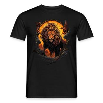 Lion, Lion's Head, Strong, Wild, Proud, Courageous, Royal - Men's T-Shirt - black - Front - AI Model Male 178 light (178cm)