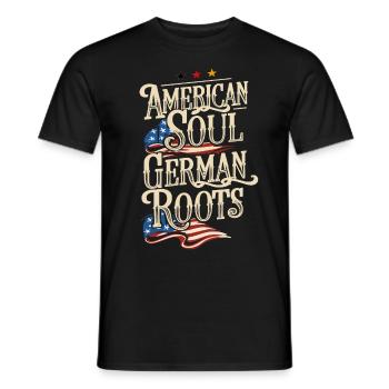 American Soul German Roots Deutschland Amerika - Männer T-Shirt - Schwarz - Vorne - AI Model Male 178 light (178cm)