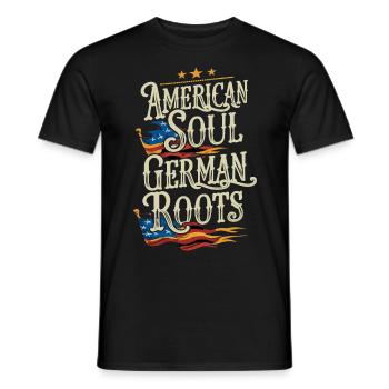 Âme américaine Racines allemandes Allemagne Amérique - T-shirt homme - noir - Devant - AI Model Male 178 light (178cm)