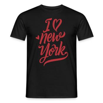 J’aime New York, la Grosse Pomme, les États-Unis, l’Amérique - T-shirt homme - noir - Devant - AI Model Male 178 light (178cm)