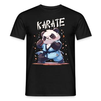Lustiger japanischer Karate Panda Kawaii Karateka - Männer T-Shirt - Schwarz - Vorne - AI Model Male 178 light (178cm)