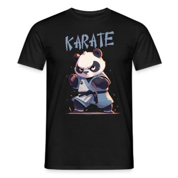Lustiger japanischer Karate Panda Kawaii Karateka - Männer T-Shirt - Schwarz - Vorne - AI Model Male 178 light (178cm)