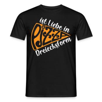 Pizza ist Liebe in Dreiecksform, Pizzalust, - Männer T-Shirt - Schwarz - Vorne - AI Model Male 178 light (178cm)