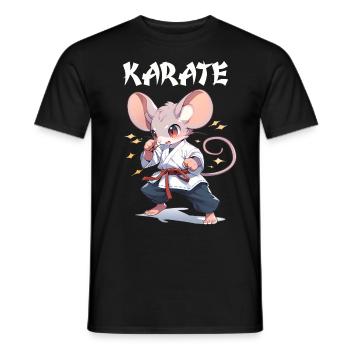 Lustige japanische Karate Maus Kawaii Karateka - Männer T-Shirt - Schwarz - Vorne - AI Model Male 178 light (178cm)