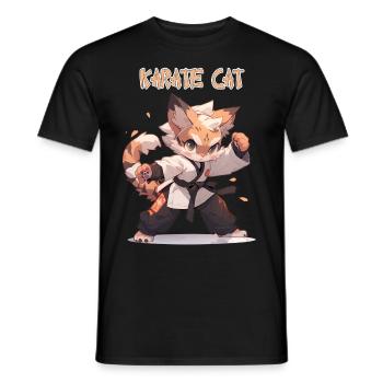 Lustige Karate Katze MMA Kawaii Kampfsport - Männer T-Shirt - Schwarz - Vorne - AI Model Male 178 light (178cm)