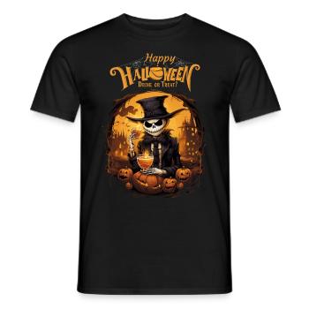 Drink Or Treat Funny Happy Halloween Monster - Men's T-Shirt - black - Front - AI Model Male 178 light (178cm)