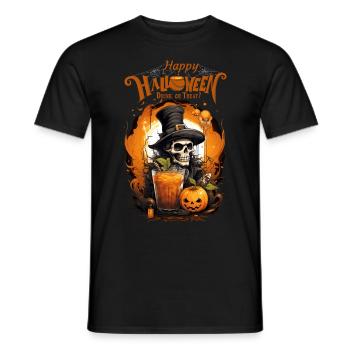 Drink Or Treat Funny Happy Halloween Monster - Men's T-Shirt - black - Front - AI Model Male 178 light (178cm)