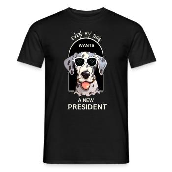 Dalmatian President Patriotic Political Wants New - Men's T-Shirt - black - Front - AI Model Male 178 light (178cm)