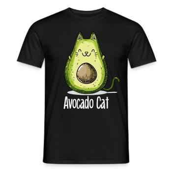 Avocat chat chats cadeau végétarien - T-shirt homme - noir - Devant - AI Model Male 178 light (178cm)