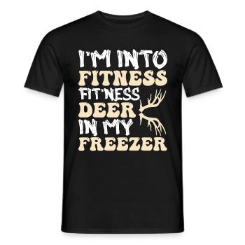 I'm Into Fitness Fit'ness Deer In My Freezer Funny - T-shirt homme - noir - Devant - AI Model Male 178 light (178cm)
