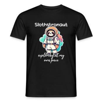 Slothstronaut Exploring At My Own Pace - Faultier - Männer T-Shirt - Schwarz - Vorne - AI Model Male 178 light (178cm)