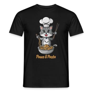 Pattes et pâtes drôles de chats dictons d’animaux - T-shirt homme - noir - Devant - AI Model Male 178 light (178cm)