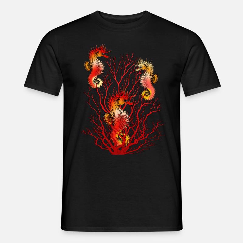 Seepferdchen - Männer T-Shirt - Schwarz
