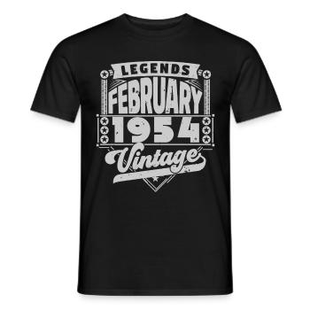 Vintage Anniversary February 1954, February 1954. - Men's T-Shirt - black - Front - AI Model Male 178 light (178cm)