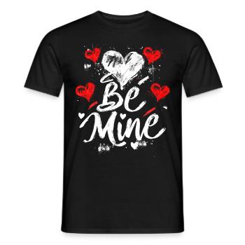 Be Mine, Valentinstag Herz Liebe Design - Männer T-Shirt - Schwarz - Vorne - AI Model Male 178 light (178cm)