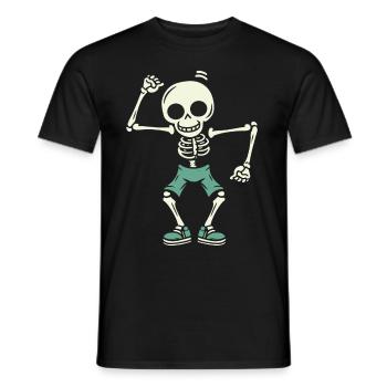 Crâne de squelette dansant - T-shirt homme - noir - Devant - AI Model Male 178 light (178cm)