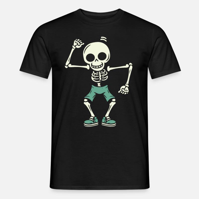 Teschio di scheletro danzante - T-shirt uomo - nero