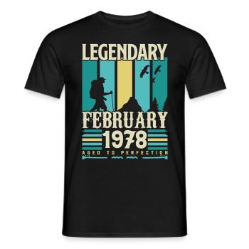 Vintage Geburtstagsgeschenk Februar 1978, Februar. - Männer T-Shirt - Schwarz - Vorne - AI Model Male 178 light (178cm)