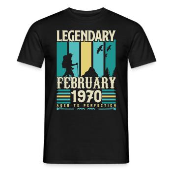 Cadeau Vintage Anniversaire Février 1970, février. - T-shirt homme - noir - Devant - AI Model Male 178 light (178cm)