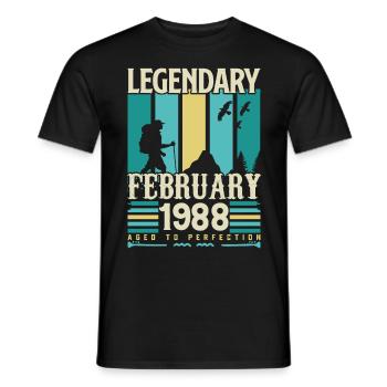 Cadeau Vintage Anniversaire Février 1988, février. - T-shirt homme - noir - Devant - AI Model Male 178 light (178cm)