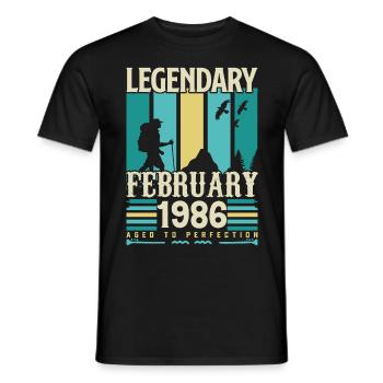 Cadeau Vintage Anniversaire Février 1986, février. - T-shirt homme - noir - Devant - AI Model Male 178 light (178cm)