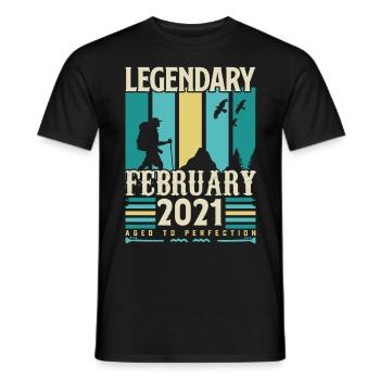 Vintage Birthday Gift February 2021, February. - Men's T-Shirt - black - Front - AI Model Male 178 light (178cm)