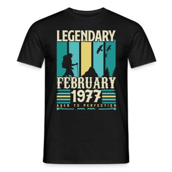 Cadeau Vintage Anniversaire Février 1977, février. - T-shirt homme - noir - Devant - AI Model Male 178 light (178cm)