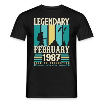 Vintage Birthday Gift February 1987, February. - Men's T-Shirt - black - Front - AI Model Male 178 light (178cm)