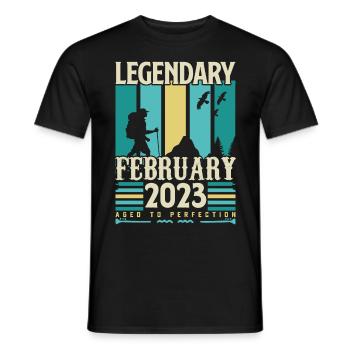 Vintage Birthday Gift February 2023, February. - Men's T-Shirt - black - Front - AI Model Male 178 light (178cm)