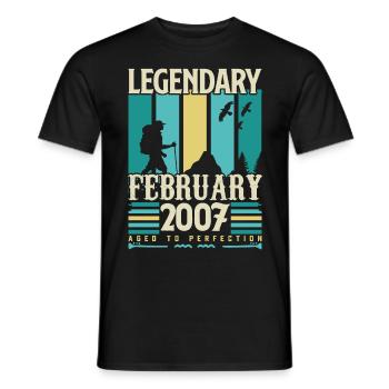 Vintage Birthday Gift February 2007, February. - Men's T-Shirt - black - Front - AI Model Male 178 light (178cm)
