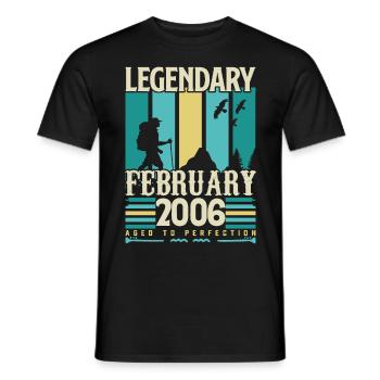 Vintage Birthday Gift February 2006, February. - Men's T-Shirt - black - Front - AI Model Male 178 light (178cm)