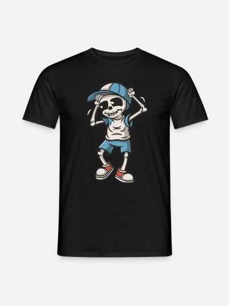 Funny Skeleton Skull Dancing Halloween - Men's T-Shirt - black