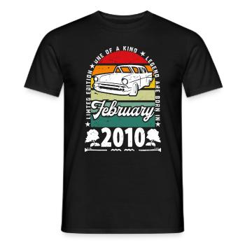 Anniversaire février 2010, Vintage février 2010. - T-shirt homme - noir - Devant - AI Model Male 178 light (178cm)