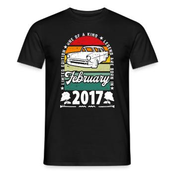 Birthday February 2017, Vintage February 2017. - Men's T-Shirt - black - Front - AI Model Male 178 light (178cm)