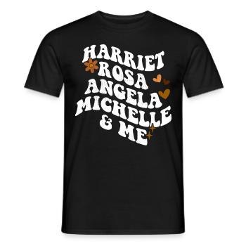 Retro Groovy Melanin Pride Harriet Pink Angela - Men's T-Shirt - black - Front - AI Model Male 178 light (178cm)
