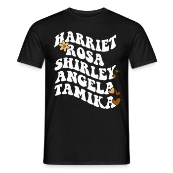 Retro Groovy Pride Harriet Rosa Shirley Angela - Men's T-Shirt - black - Front - AI Model Male 178 light (178cm)