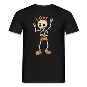 Dancing Skeleton Skull Love Halloween - Men's T-Shirt - black - Front - AI Model Male 178 light (178cm)