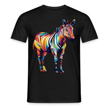 Buntes Okapi Farbkleckse Farbspritzer - Männer T-Shirt - Schwarz - Vorne - AI Model Male 178 light (178cm)