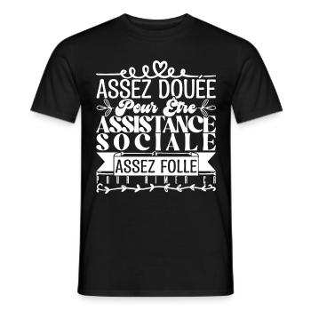 Cadeau Assistante Sociale. Parfaite Assistante. - T-shirt homme - noir - Devant - AI Model Male 178 light (178cm)