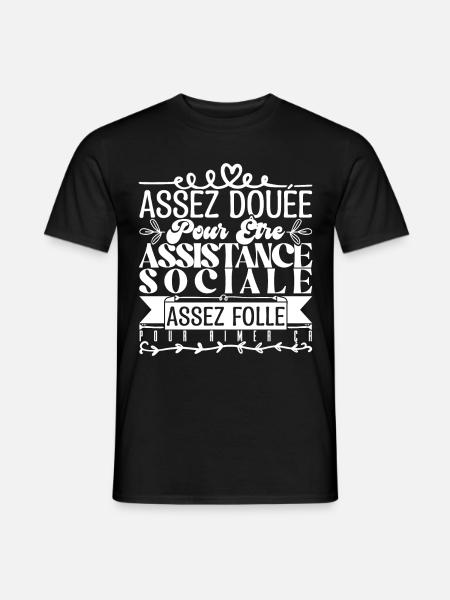 Cadeau Assistante Sociale. Parfaite Assistante. - T-shirt homme - noir
