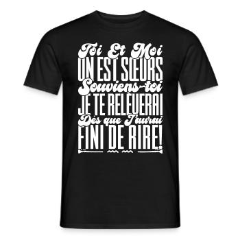 Sisters Gift. You and I are sisters, remember - Men's T-Shirt - black - Front - AI Model Male 178 light (178cm)