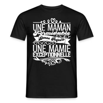 Grandma Gift- An Exceptional Granny. - Men's T-Shirt - black - Front - AI Model Male 178 light (178cm)