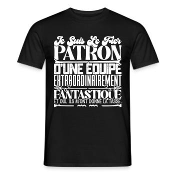 Fier patron d'une équipe incroyable Drôle d’emploi - T-shirt homme - noir - Devant - AI Model Male 178 light (178cm)