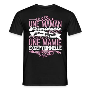 VNFEEB24Grandma Gift- An Exceptional Granny - Men's T-Shirt - black - Front - AI Model Male 178 light (178cm)