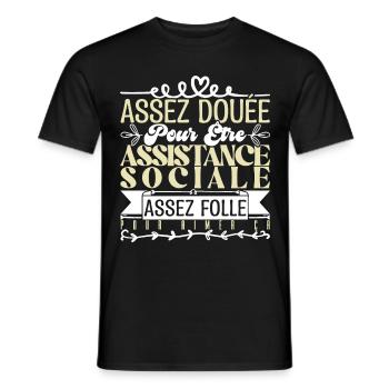 Cadeau Assistante Sociale. Parfaite Assistante. - T-shirt homme - noir - Devant - AI Model Male 178 light (178cm)