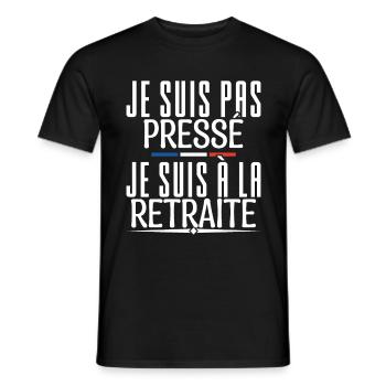 retraite.je'm not in a hurry, I'm retired. - Men's T-Shirt - black - Front - AI Model Male 178 light (178cm)